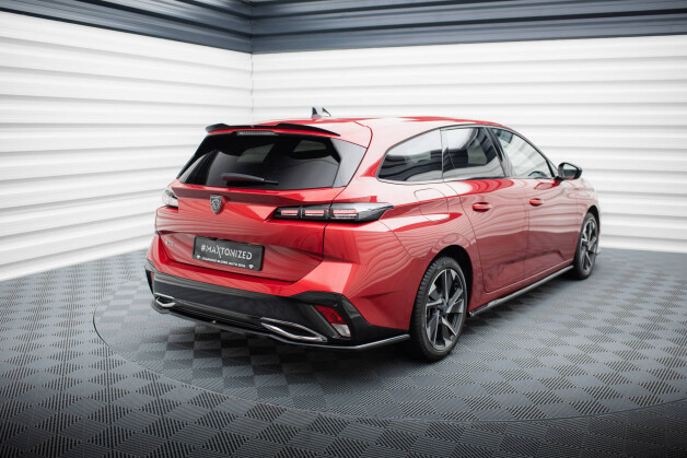 Mittlerer Cup Diffusor Heck Ansatz passend für Peugeot 308 Mk3 schwarz Hochglanz
