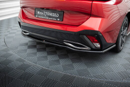 Mittlerer Cup Diffusor Heck Ansatz passend für Peugeot 308 Mk3 schwarz Hochglanz