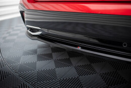 Mittlerer Cup Diffusor Heck Ansatz passend für Peugeot 308 Mk3 schwarz Hochglanz