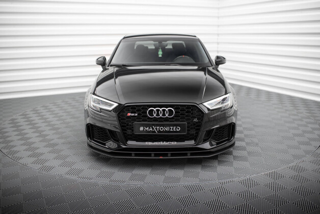 Street Pro Cup Spoilerlippe Front Ansatz passend für Audi RS3 Limousine 8V Facelift SCHWARZ