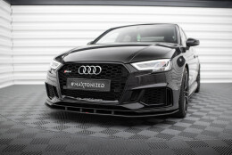 Street Pro Cup Spoilerlippe Front Ansatz passend für Audi RS3 Limousine 8V Facelift SCHWARZ