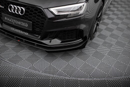 Street Pro Cup Spoilerlippe Front Ansatz passend für Audi RS3 Limousine 8V Facelift SCHWARZ+ HOCHGLANZ FLAPS