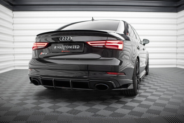 Street Pro Heckschürze Heck Ansatz Diffusor passend für Audi RS3 Limousine 8V Facelift SCHWARZ