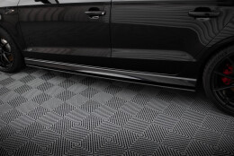 Street Pro Seitenschweller Ansatz Cup Leisten passend für Audi RS3 Limousine 8V Facelift SCHWARZ