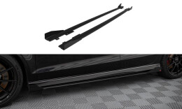 Street Pro Seitenschweller Ansatz Cup Leisten für V.1 + Flaps für Audi RS3 Limousine 8V Facelift schwarz Hochglanz