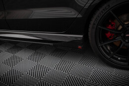 Street Pro Seitenschweller Ansatz Cup Leisten passend für Audi RS3 Limousine 8V Facelift SCHWARZ+ HOCHGLANZ FLAPS