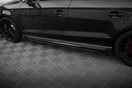 Street Pro Seitenschweller Ansatz Cup Leisten für Audi RS3 Limousine 8V Facelift ROT+ HOCHGLANZ FLAPS
