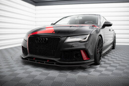 Street Pro Cup Spoilerlippe Front Ansatz für Audi A7 RS7 Look C7 schwarz