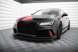Street Pro Cup Spoilerlippe Front Ansatz passend für Audi A7 RS7 Look C7 rot