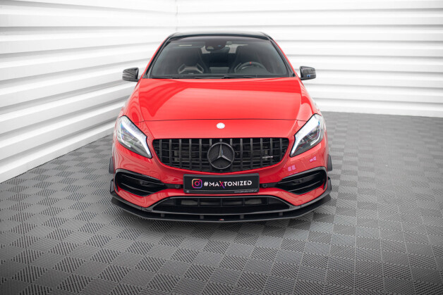Street Pro Cup Spoilerlippe Front Ansatz passend für Mercedes-Benz A 45 AMG Aero W176 Facelift rot