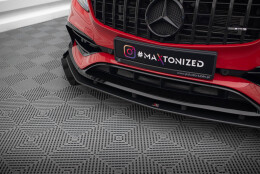Street Pro Cup Spoilerlippe Front Ansatz passend für Mercedes-Benz A 45 AMG Aero W176 Facelift SCHWARZ+ HOCHGLANZ FLAPS