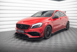 Street Pro Cup Spoilerlippe Front Ansatz für Mercedes-Benz A 45 AMG Aero W176 Facelift rot+ Hochglanz Flaps