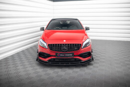 Street Pro Cup Spoilerlippe Front Ansatz passend für Mercedes-Benz A 45 AMG Aero W176 Facelift rot+ Hochglanz Flaps