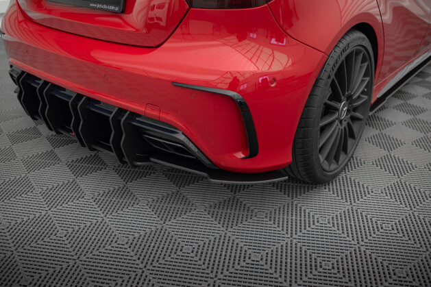 Street Pro Heck Ansatz Flaps Diffusor für Mercedes-Benz A 45 AMG W176 Facelift schwarz