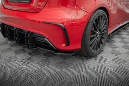 Street Pro Heck Ansatz Flaps Diffusor passend für Mercedes-Benz A 45 AMG W176 Facelift rot+ Hochglanz Flaps