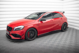 Street Pro Seitenschweller Ansatz Cup Leisten für Mercedes-Benz A 45 AMG W176 Facelift schwarz