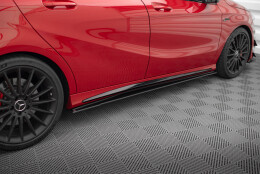 Street Pro Seitenschweller Ansatz Cup Leisten passend für Mercedes-Benz A 45 AMG W176 Facelift SCHWARZ