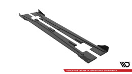 Street Pro Seitenschweller Ansatz Cup Leisten + Flaps für Mercedes-Benz A 45 AMG W176 Facelift schwarz Hochglanz