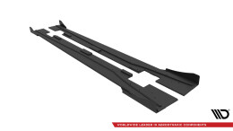 Street Pro Seitenschweller Ansatz Cup Leisten passend für Mercedes-Benz A 45 AMG W176 Facelift SCHWARZ+ HOCHGLANZ FLAPS