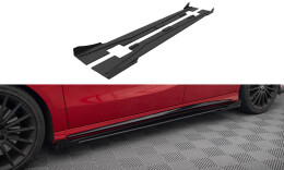 Street Pro Seitenschweller Ansatz Cup Leisten passend für Mercedes-Benz A 45 AMG W176 Facelift rot+ Hochglanz Flaps