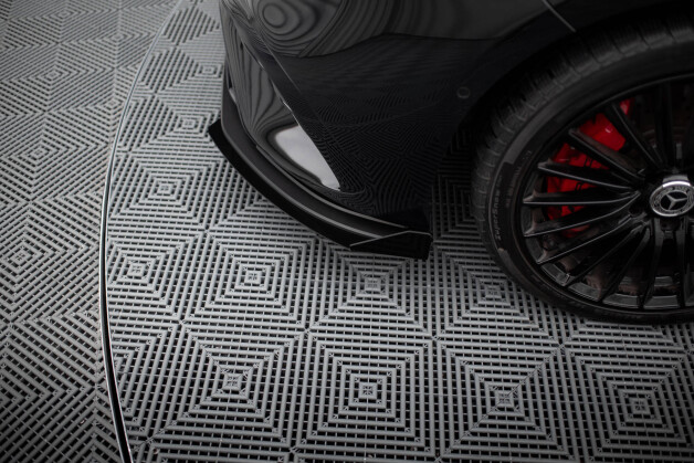 Street Pro Spoilerlippe Front Ansatz + Flaps passend für Mercedes-AMG A35 W177 FL schwarz Hochglanz