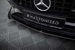 Street Pro Cup Spoilerlippe Front Ansatz passend für Mercedes-AMG A35 W177 Facelift SCHWARZ+ HOCHGLANZ FLAPS