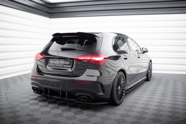 Street Pro Heck Ansatz Flaps Diffusor passend für Mercedes-AMG A35 Hatchback W177 SCHWARZ