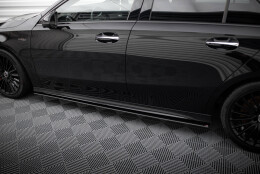 Street Pro Seitenschweller Ansatz Cup Leisten passend für Mercedes-AMG A35 W177 Facelift SCHWARZ