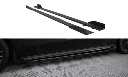 Street Pro Seitenschweller Ansatz Cup Leisten passend für Mercedes-AMG A35 W177 Facelift SCHWARZ+ HOCHGLANZ FLAPS