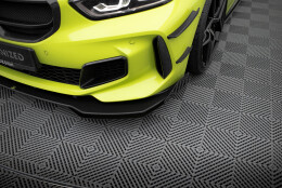 Street Pro Cup Spoilerlippe Front Ansatz passend für BMW 1er F40 M-Paket / M135i SCHWARZ+ HOCHGLANZ FLAPS