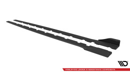 Street Pro Seitenschweller Ansatz Cup Leisten passend für BMW 1er F40 M-Paket / M135i SCHWARZ+ HOCHGLANZ FLAPS