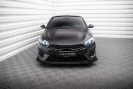 Street Pro Cup Spoilerlippe Front Ansatz + Flaps für Kia Proceed GT Mk3 Facelift / Ceed GT / GT - Line Mk1 Facelift  schwarz Hochglanz