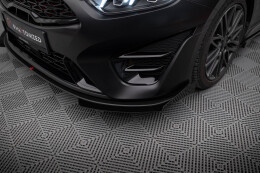 Street Pro Cup Spoilerlippe Front Ansatz für Kia Proceed GT Mk1 Facelift schwarz+ Hochglanz Flaps