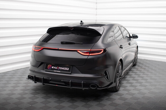 Street Pro Heck Ansatz Flaps Diffusor für Kia Proceed GT Mk1 Facelift SCHWARZ+ HOCHGLANZ FLAPS