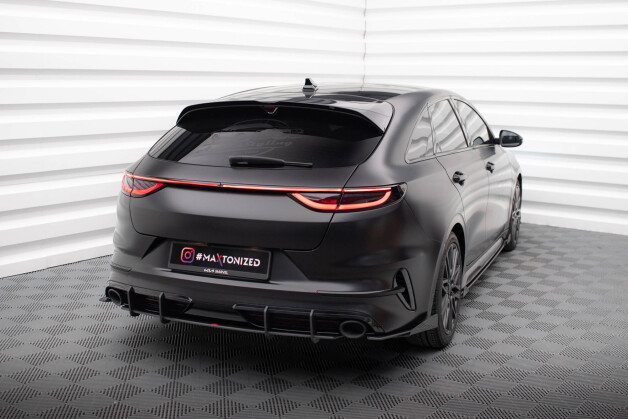 Street Pro Heck Ansatz Flaps Diffusor passend für Kia Proceed GT Mk1 Facelift SCHWARZ+ HOCHGLANZ FLAPS