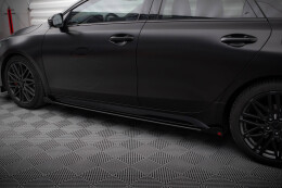 Street Pro Seitenschweller Ansatz Cup Leisten für Kia Proceed GT Mk1 Facelift schwarz+ Hochglanz Flaps