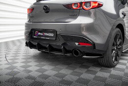 Street Pro Heckschürze Heck Ansatz Diffusor passend für Mazda 3 Mk4 SCHWARZ