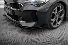 Street Pro Cup Spoilerlippe Front Ansatz passend für Kia Stinger GT / GT-Line Mk1 SCHWARZ+ HOCHGLANZ FLAPS