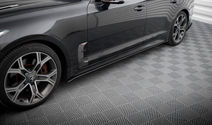 Street Pro Seitenschweller Ansatz Cup Leisten passend für Kia Stinger GT-Line Mk1 rot