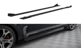 Street Pro Seitenschweller Ansatz Cup Leisten passend für Kia Stinger GT-Line Mk1 SCHWARZ+ HOCHGLANZ FLAPS
