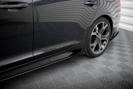Street Pro Seitenschweller Ansatz Cup Leisten passend für Kia Stinger GT-Line Mk1 SCHWARZ+ HOCHGLANZ FLAPS