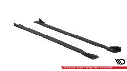 Street Pro Seitenschweller Ansatz Cup Leisten passend für Kia Stinger GT-Line Mk1 SCHWARZ+ HOCHGLANZ FLAPS