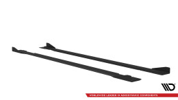 Street Pro Seitenschweller Ansatz Cup Leisten passend für Kia Stinger GT-Line Mk1 SCHWARZ+ HOCHGLANZ FLAPS