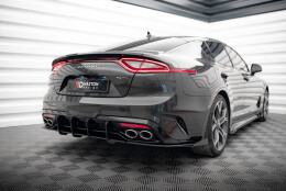 Street Pro Heck Ansatz Flaps Diffusor + Flaps für Kia Stinger GT / GT-Line  Mk1 schwarz Hochglanz