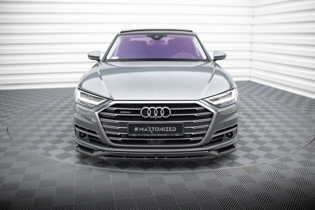 Cup Spoilerlippe Front Ansatz passend für Audi A8 D5 schwarz Hochglanz
