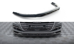 Cup Spoilerlippe Front Ansatz für Audi A8 D5 schwarz Hochglanz