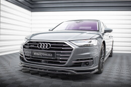 Cup Spoilerlippe Front Ansatz passend für Audi A8 D5 schwarz Hochglanz