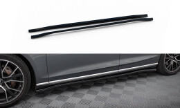 Seitenschweller Ansatz Cup Leisten passend für Audi A8 D5 schwarz Hochglanz