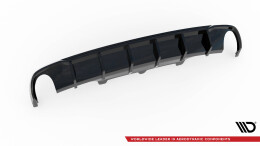 Heck Ansatz Diffusor passend für Audi A6 Limousine / Avant C7 schwarz Hochglanz