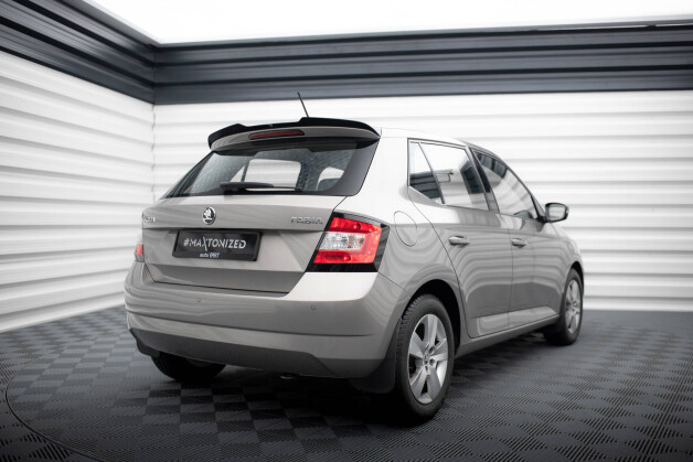 Heck Spoiler Aufsatz Abrisskante passend für Skoda Fabia Hatchback Mk3 schwarz Hochglanz
